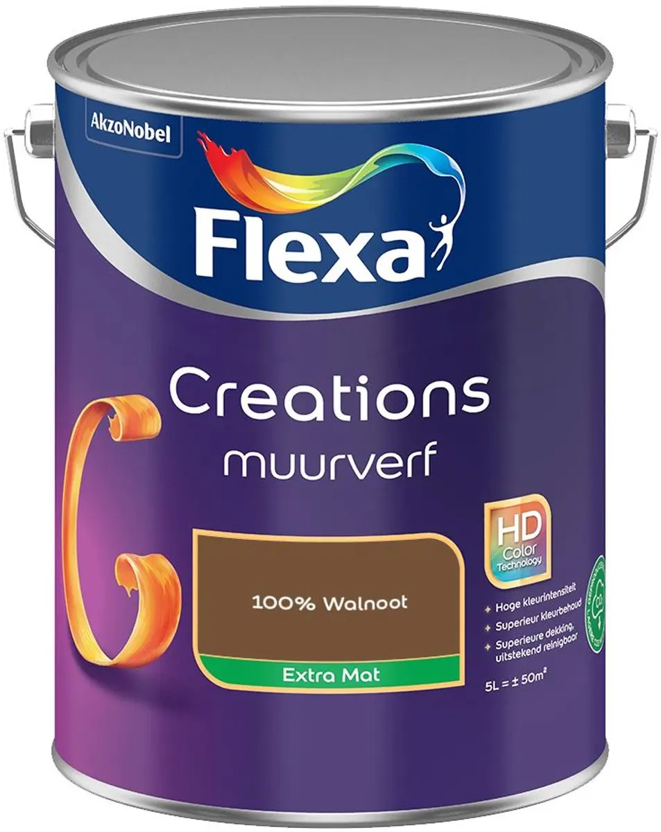 Flexa Creations Muurverf Extra Mat 100% Walnoot - 5L