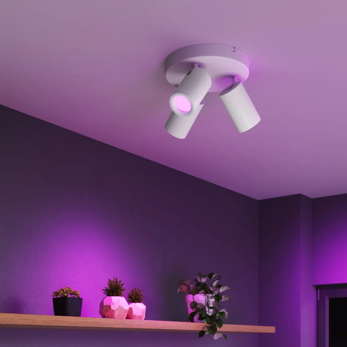 Calex Smart Plafondlamp 3-Lichts RGBW - 20cm Wit