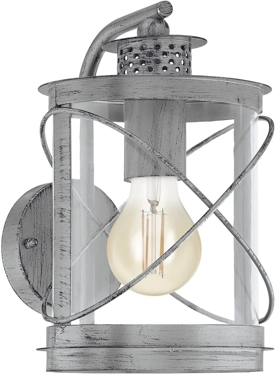 EGLO Vintage Hilburn 1 - Buitenverlichting - Wandlamp - 1 Lichts - Antiek Zilver