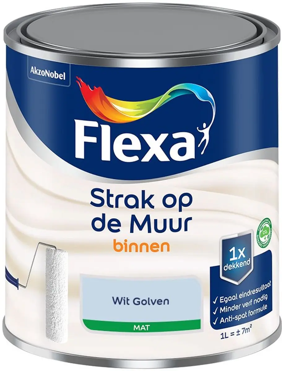 Flexa Strak Op De Muur Binnen Mat Wit Golven Mengverf 1L