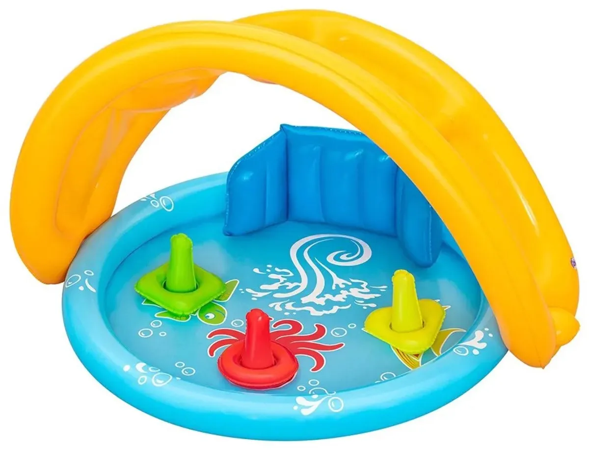 Bestway Lil' Seashapes Kinderbadje 112x89cm - Geel - 52568 - afbeelding 6 van 6