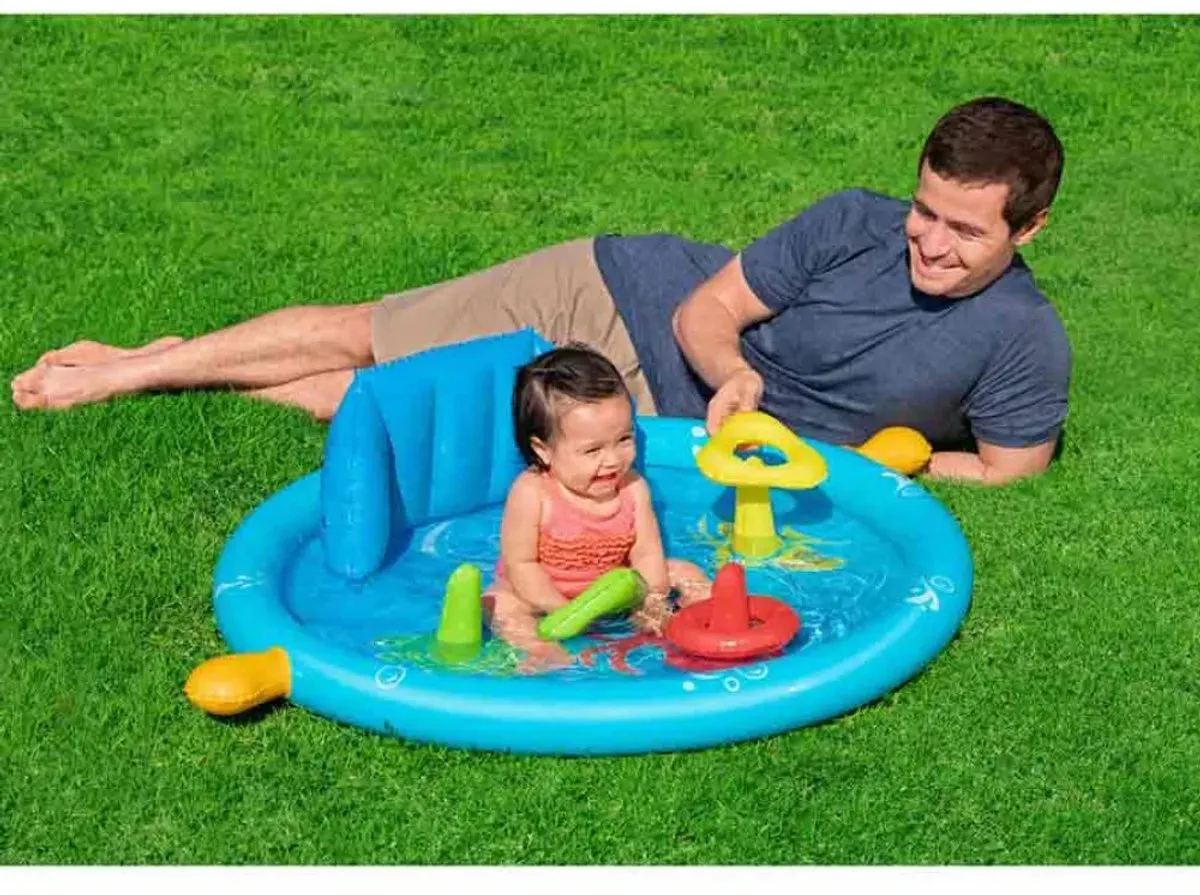 Bestway Lil' Seashapes Kinderbadje 112x89cm - Geel - 52568 - afbeelding 5 van 6