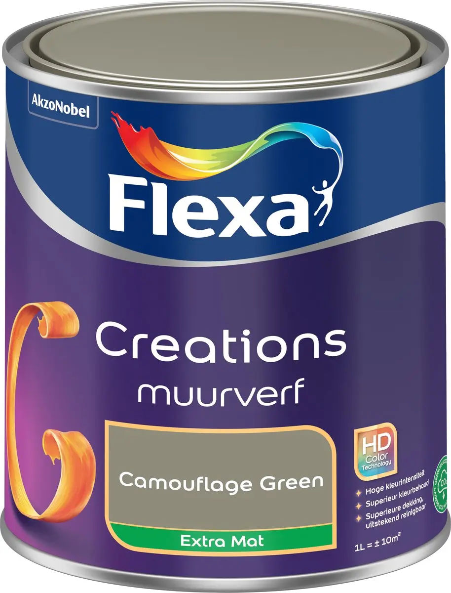 Flexa Creations Muurverf Extra Mat Camouflage Green 1L