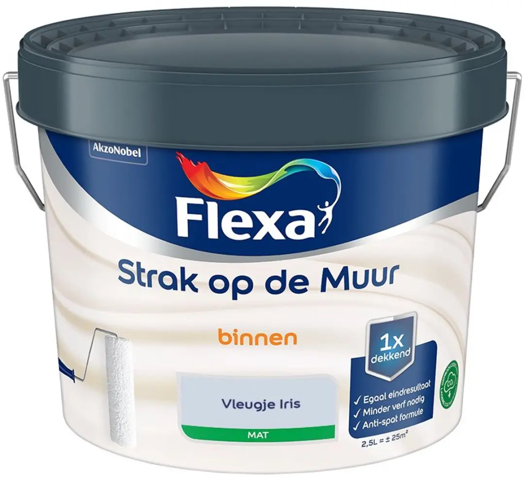 Flexa Strak Op De Muur Binnen Mat Vleugje Iris Mengverf 2,5L