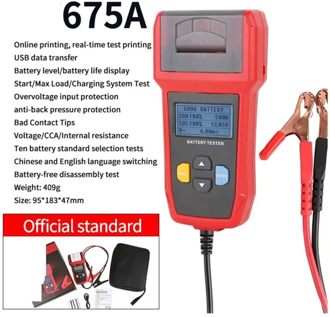 UNI-T UT675A Accutester 12V/24V - 5 standen - Zwart/rood - afbeelding 6 van 6