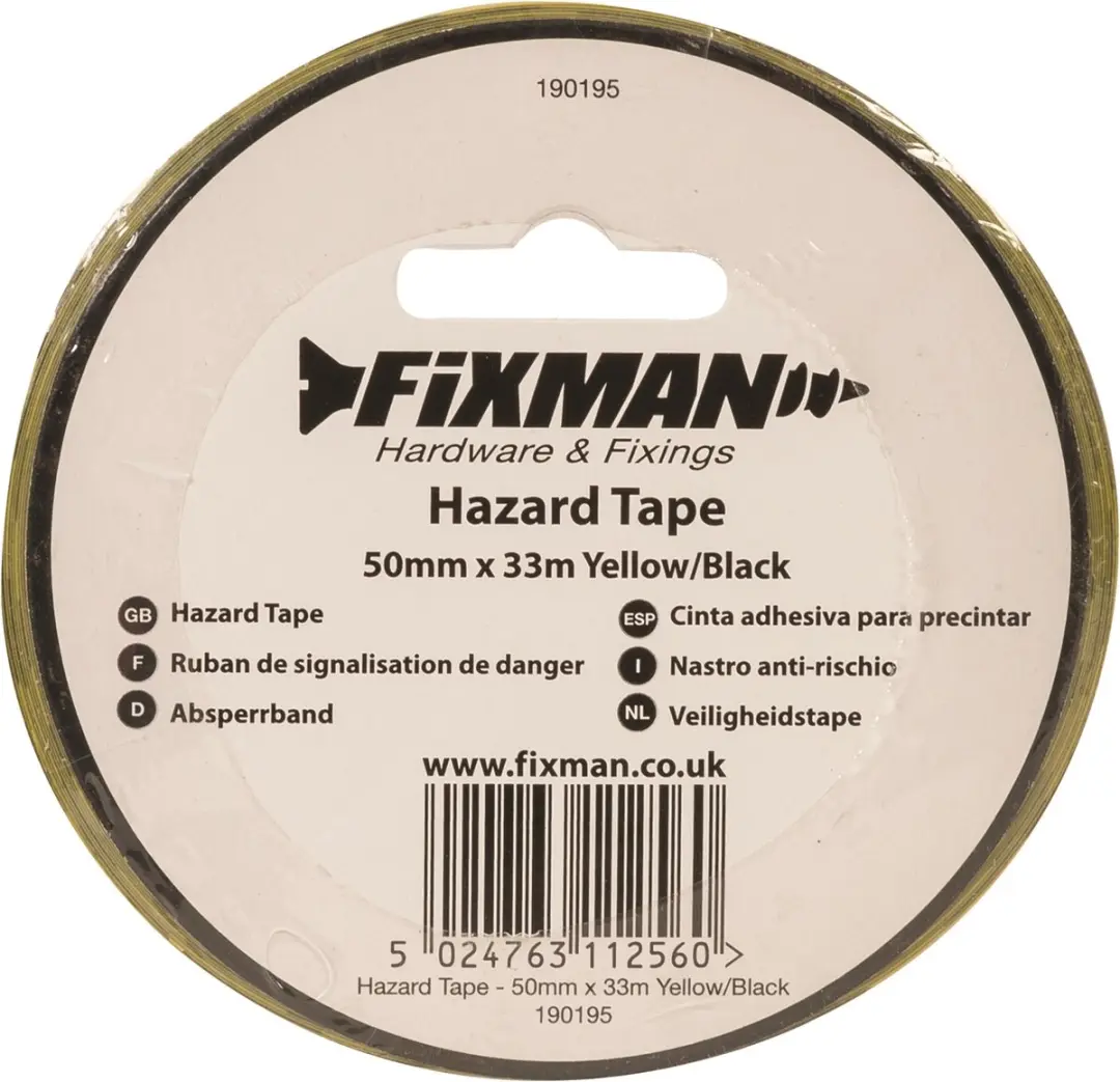 Silverline Veiligheidstape 50mm x 33m - Zwart/Geel