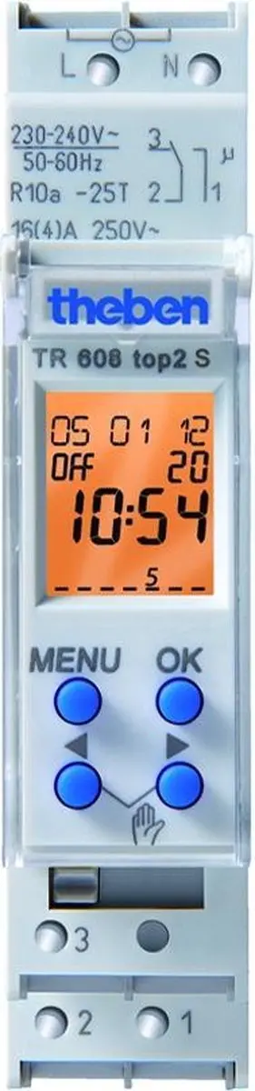 Theben TR 608 top2 S Digitale Schakelklok