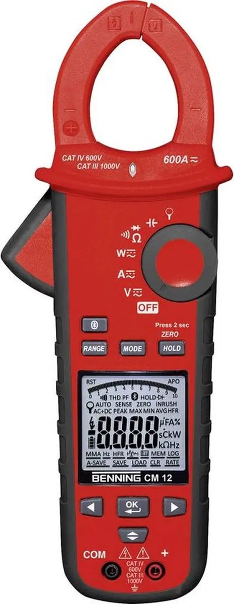 Benning CM 12 Stroomtang CAT IV 600 V Weergave (counts): 9999