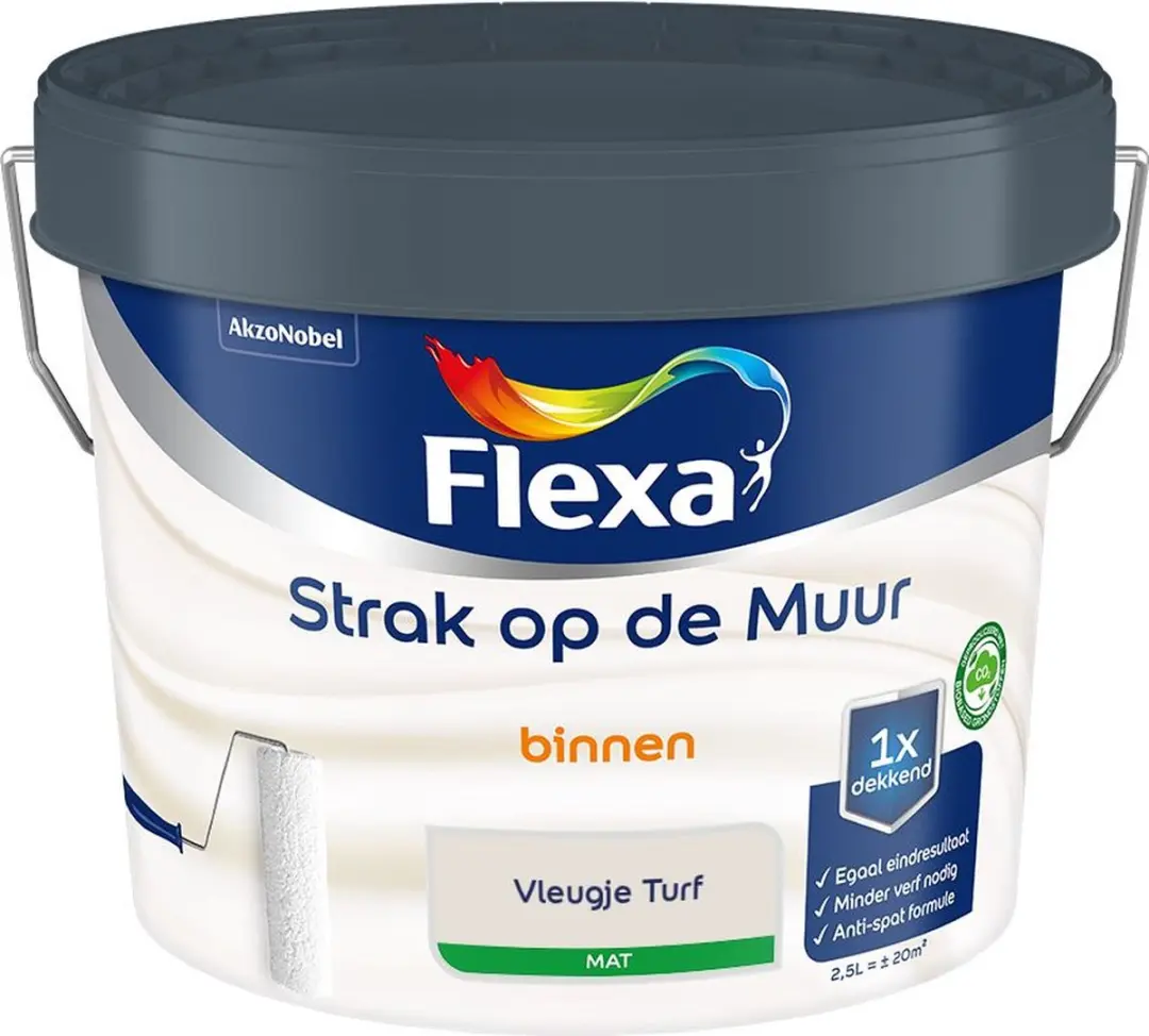Flexa Strak Op De Muur Binnenmat Vleugje Turf Mengverf 2,5L