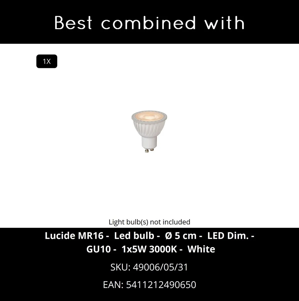 Lucide CLUBS Bureaulamp GU10 Wit