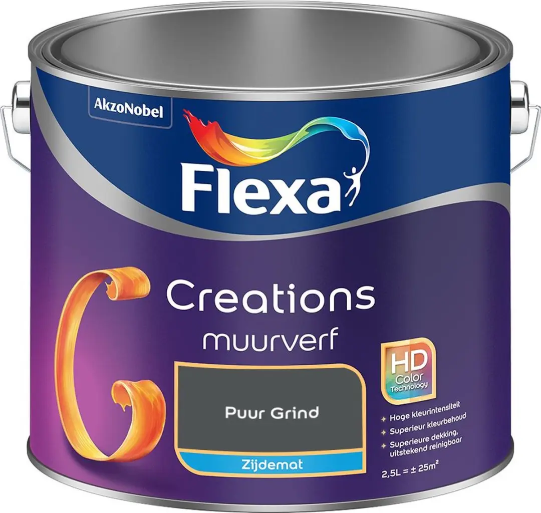 Flexa Creations Muurverf Zijdemat Puur Grind 2,5L