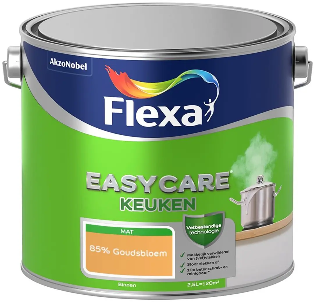 Flexa Easycare Keuken Mengverf 2,5L - 85% Goudsbloem