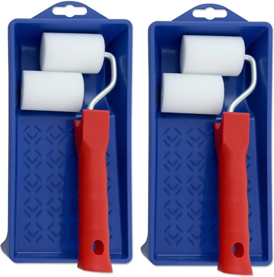 VEBA Lakroller Set 5cm - Schuimrollers - Verfbak & Beugel - Multi