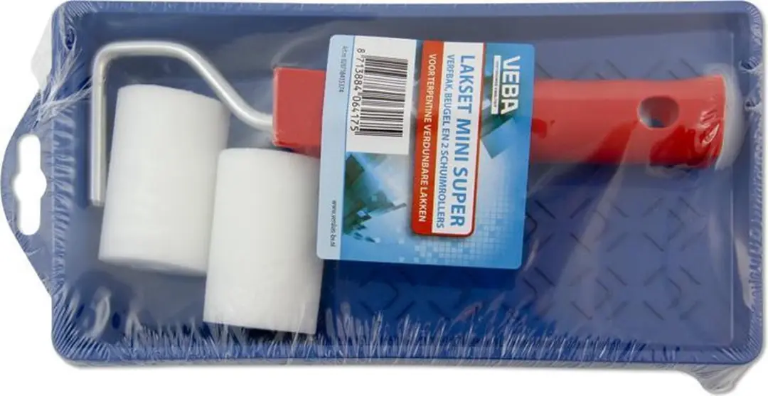 VEBA Lakroller Set 5cm - Schuimrollers - Verfbak & Beugel - Multi