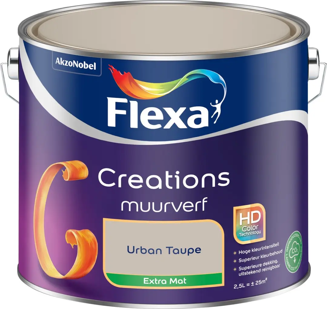 Flexa Creations Muurverf Extra Mat Urban Taupe 2,5L