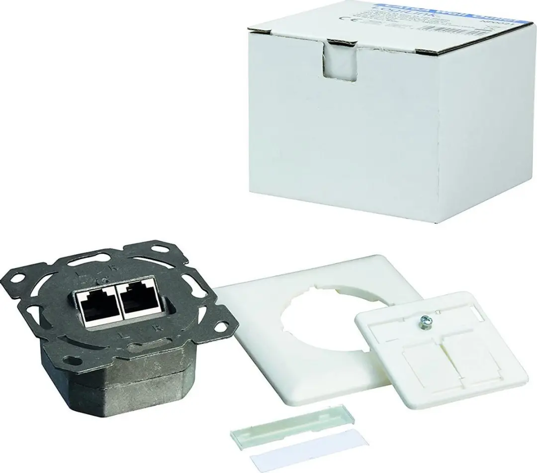 Logilink RJ45 Cat.6 Inbouw Aansluitdoos - 2x Wit