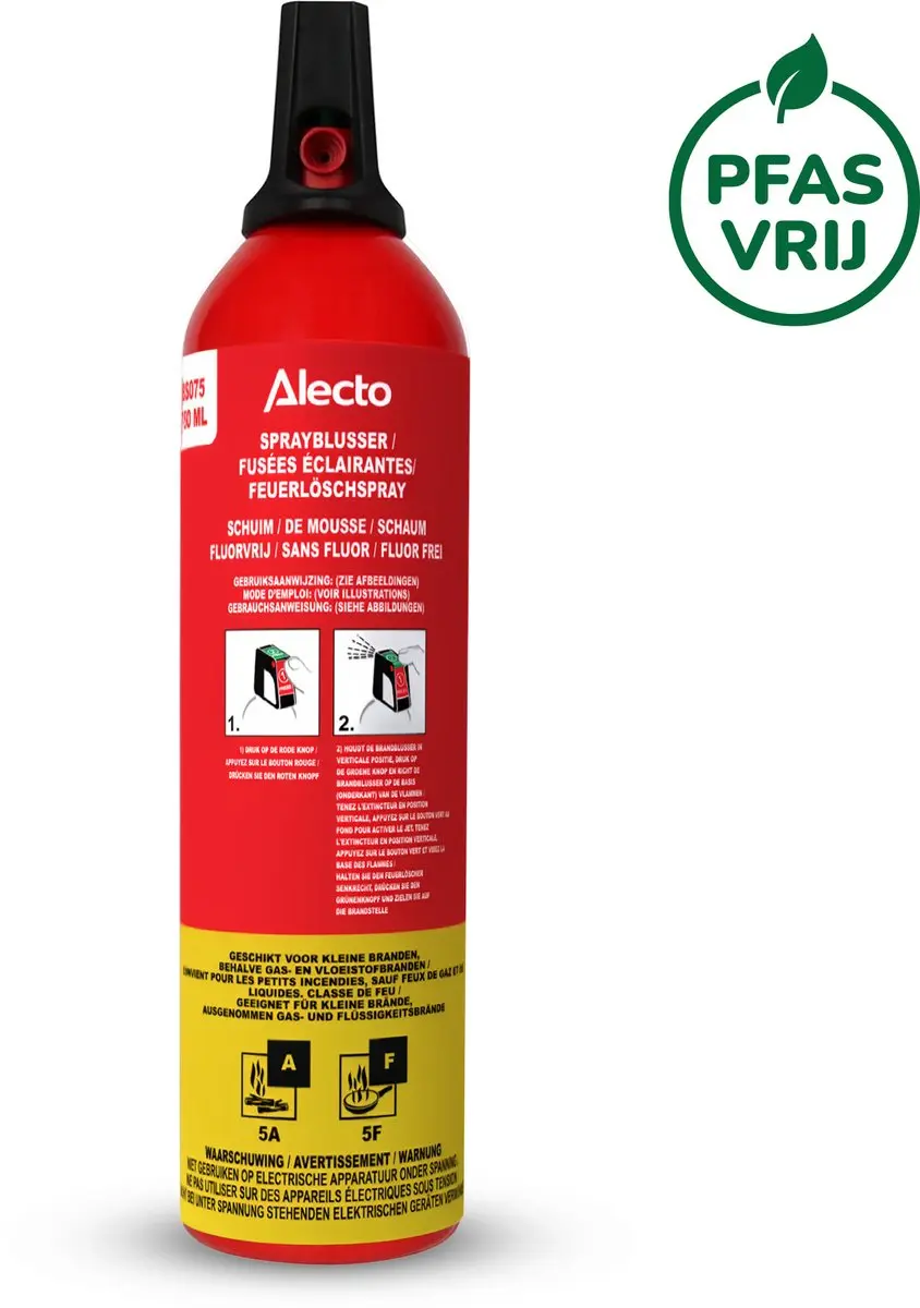 Alecto BS075 Blusspray 750ml - Brandklasse A/B/F - Rood