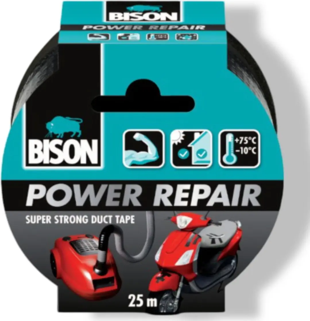 Bison Tape Power Repair - 25m Zwart