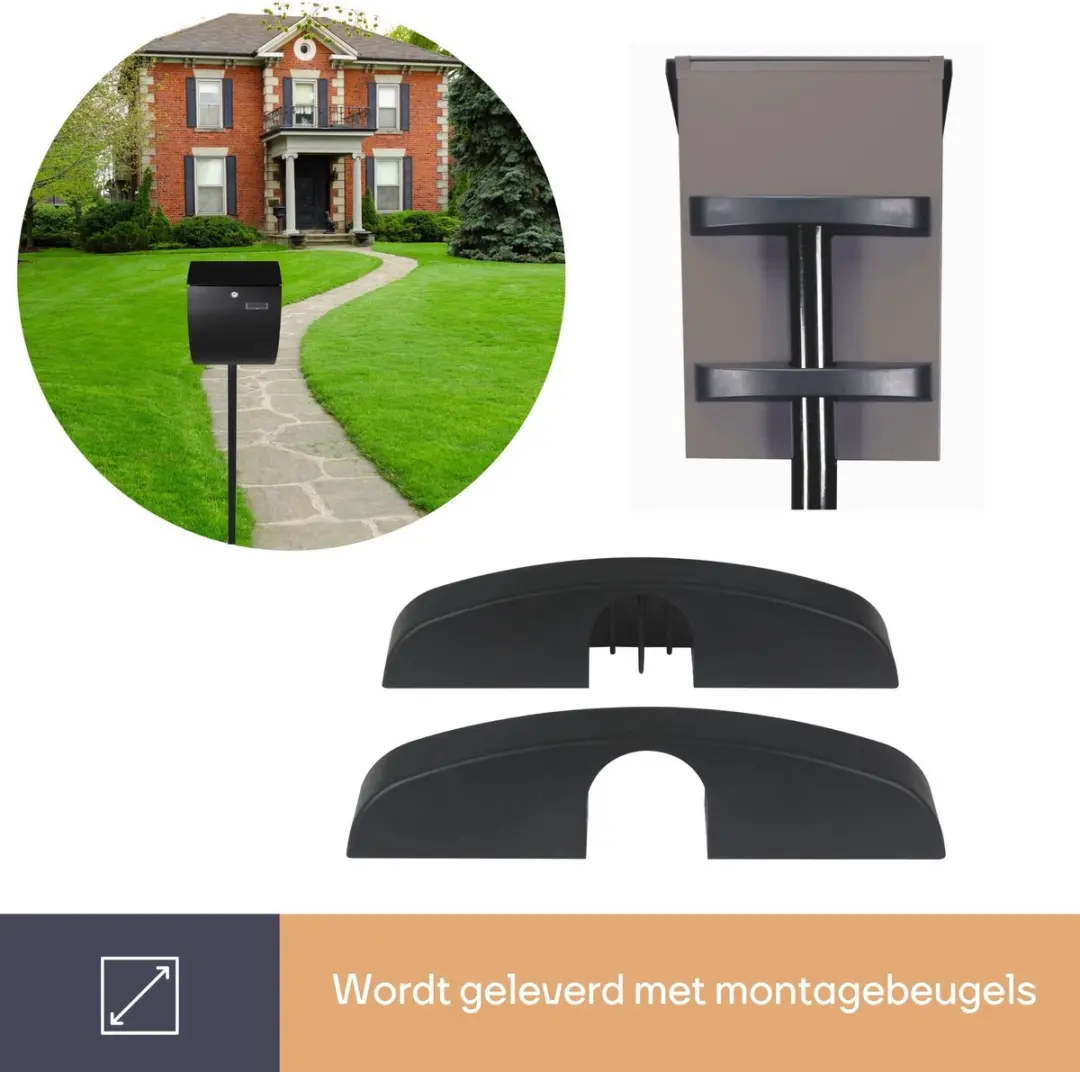 Perel Brievenbuspaal 150cm - Zwart - afbeelding 6 van 6