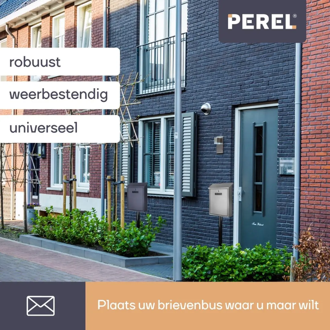 Perel Brievenbuspaal 150cm - Zwart