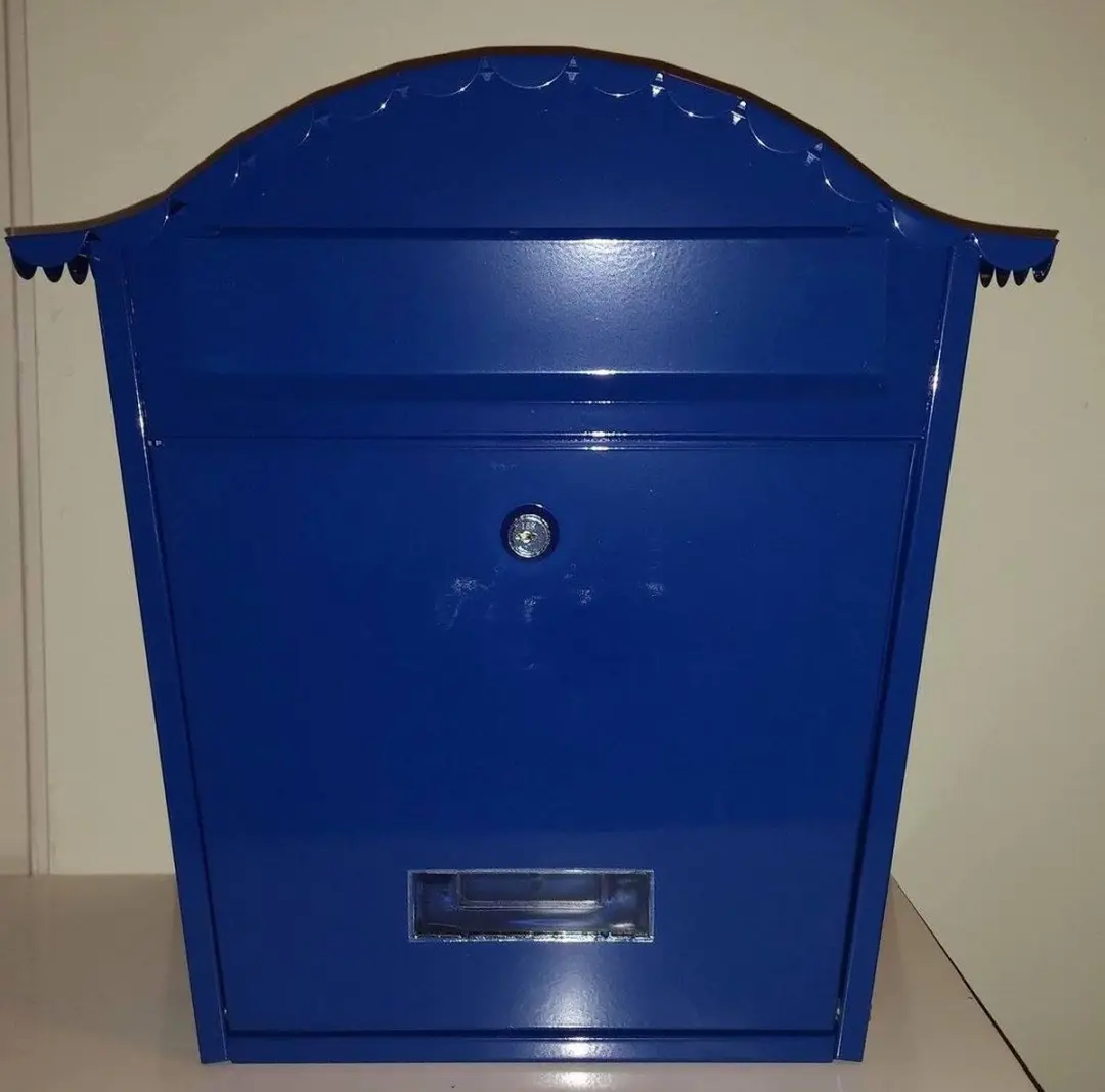 Perel Brievenbus Paris Wandmontage - Blauw - 37x26,5x13,2cm