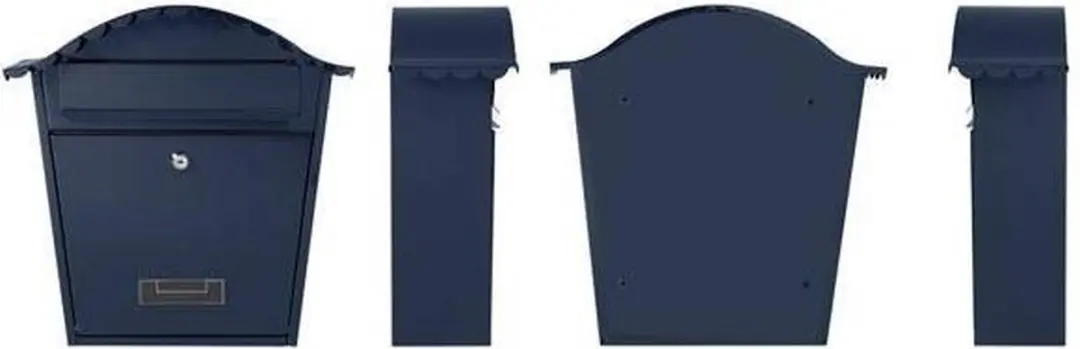 Perel Brievenbus Paris Wandmontage - Blauw - 37x26,5x13,2cm - afbeelding 6 van 6