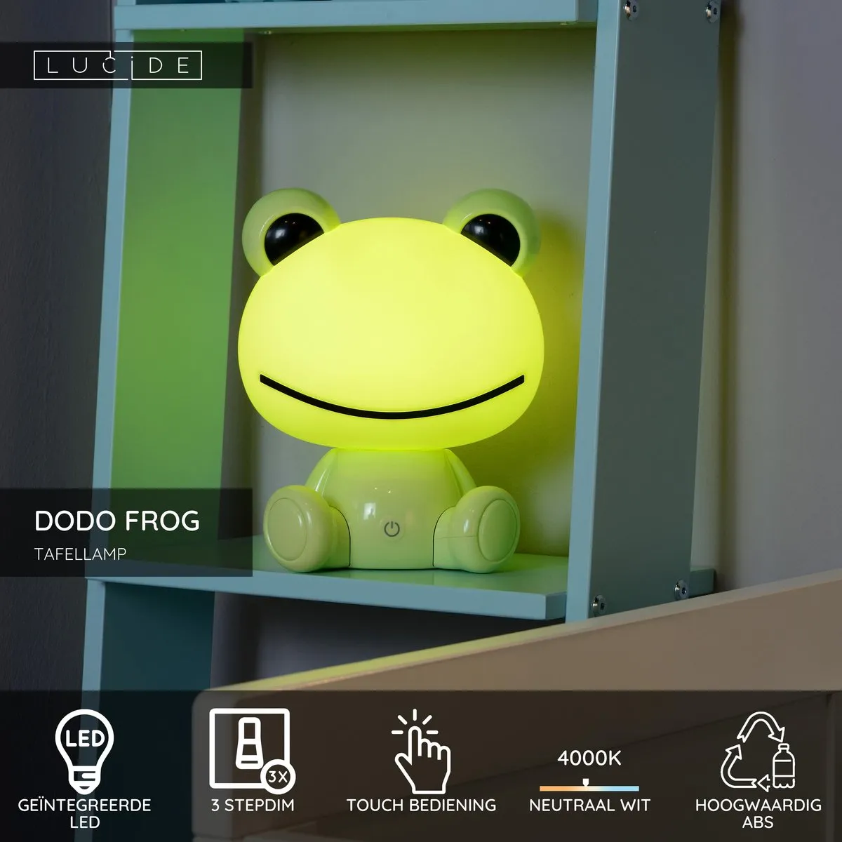 Lucide DODO FROG Tafellamp - 3x3W LED 4000K Groen
