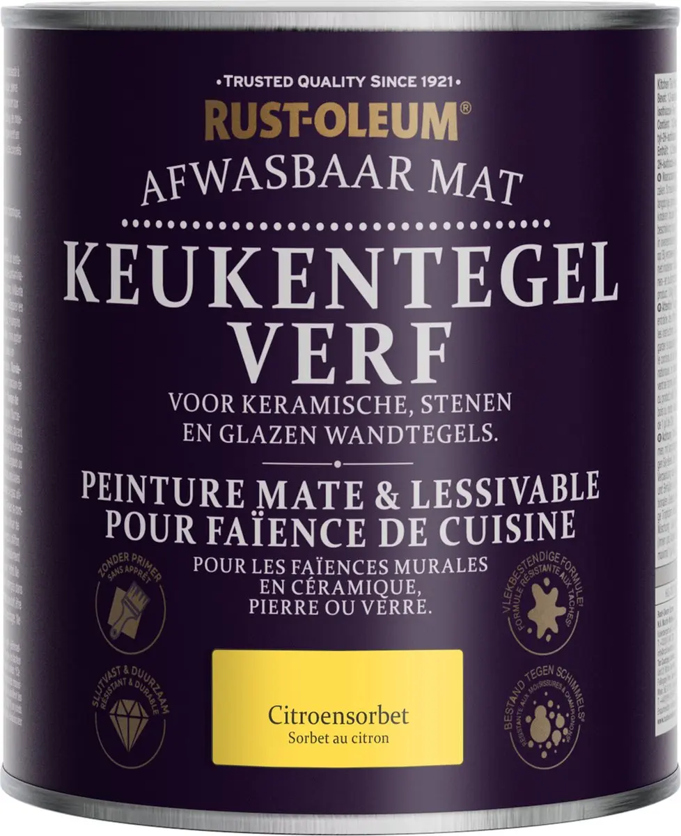 Rust-Oleum Gele Verf Keukentegels 750ml - Citroensorbet