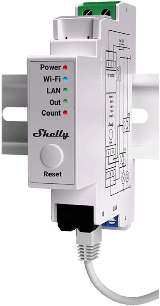 Shelly Pro EM Shelly_ProEM_50A Elektriciteitsmeter - 50A - Wit