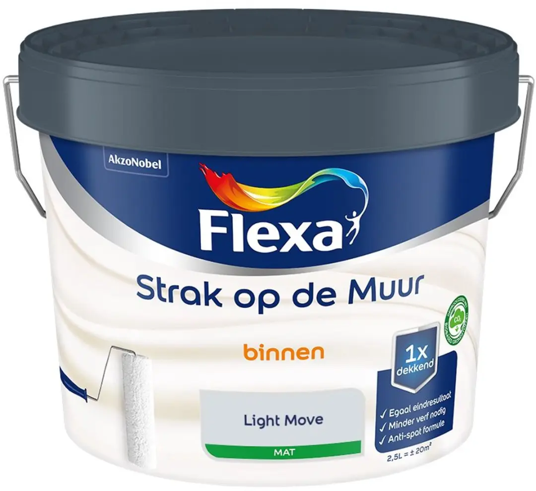 Flexa Strak Op De Muur Binnen Mat Light Move Mengverf 2,5L
