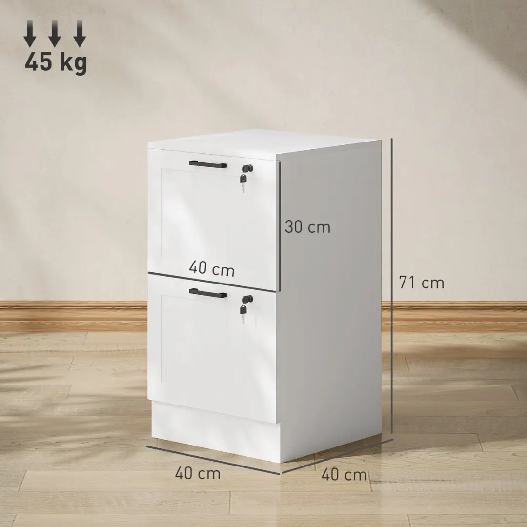 Homcom Archiefkast MDF 40x40x71cm Wit