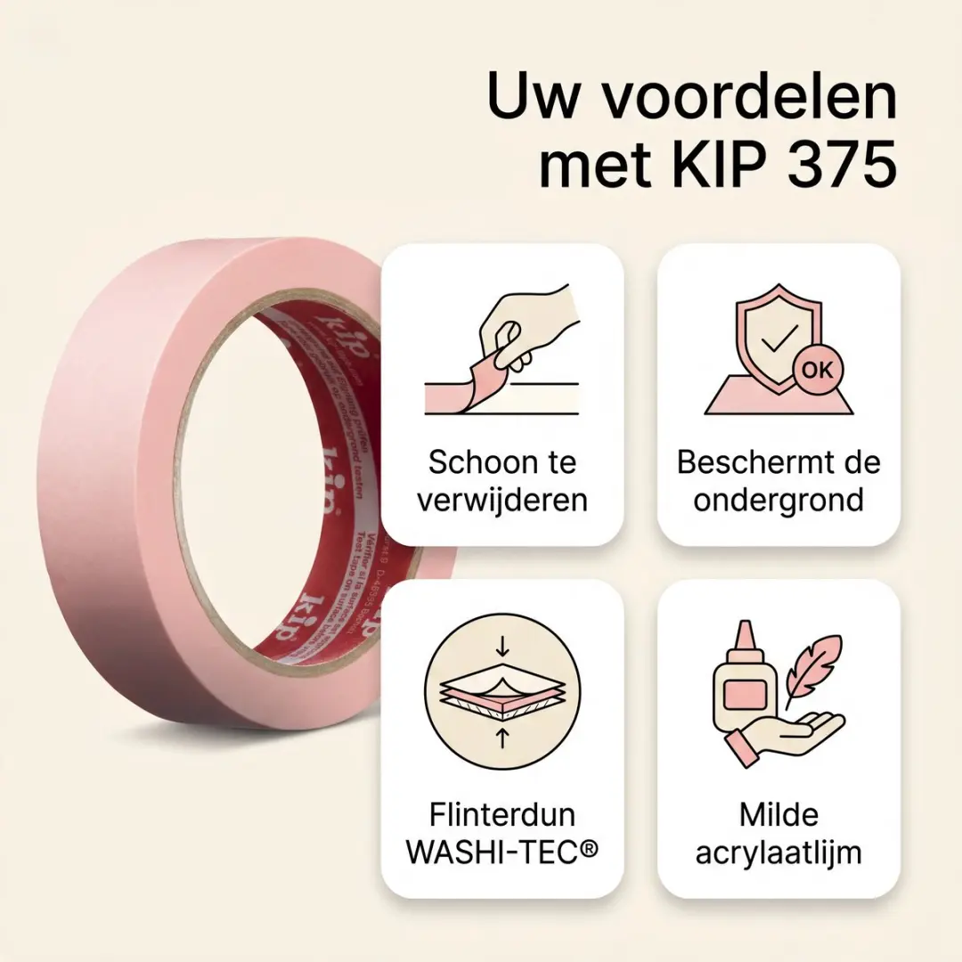 Kip 375 Washi Tape Delicate 36mm - Meerkleurig
