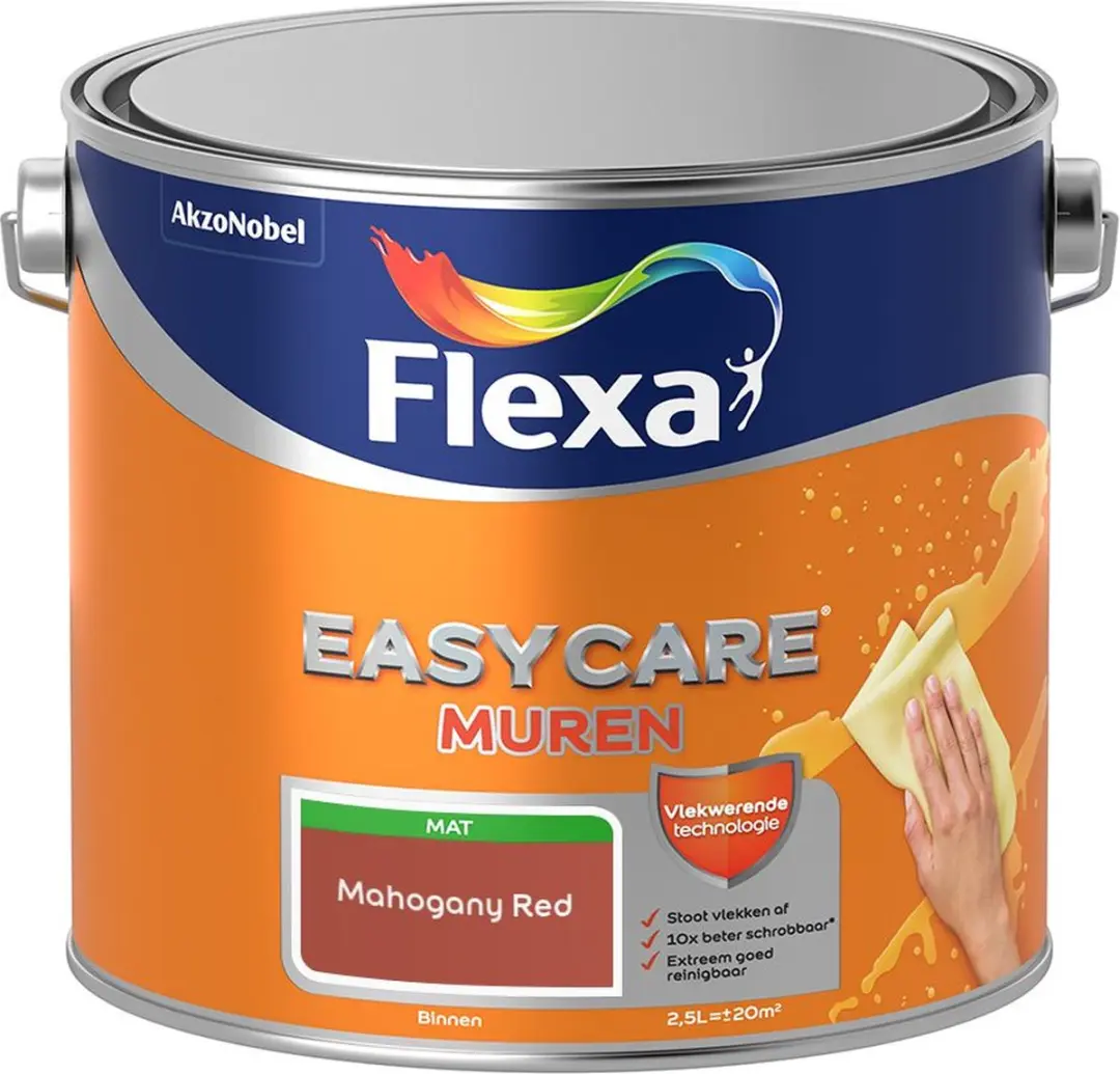 Flexa Easycare Muren Mahogany Red Mengverf 2,5L