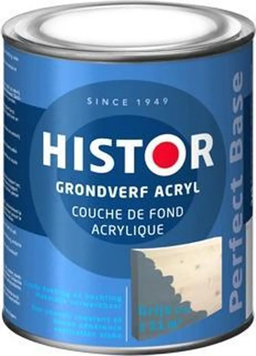 Histor Perfect Base Grondverf Acryl 0,75L - Grijs