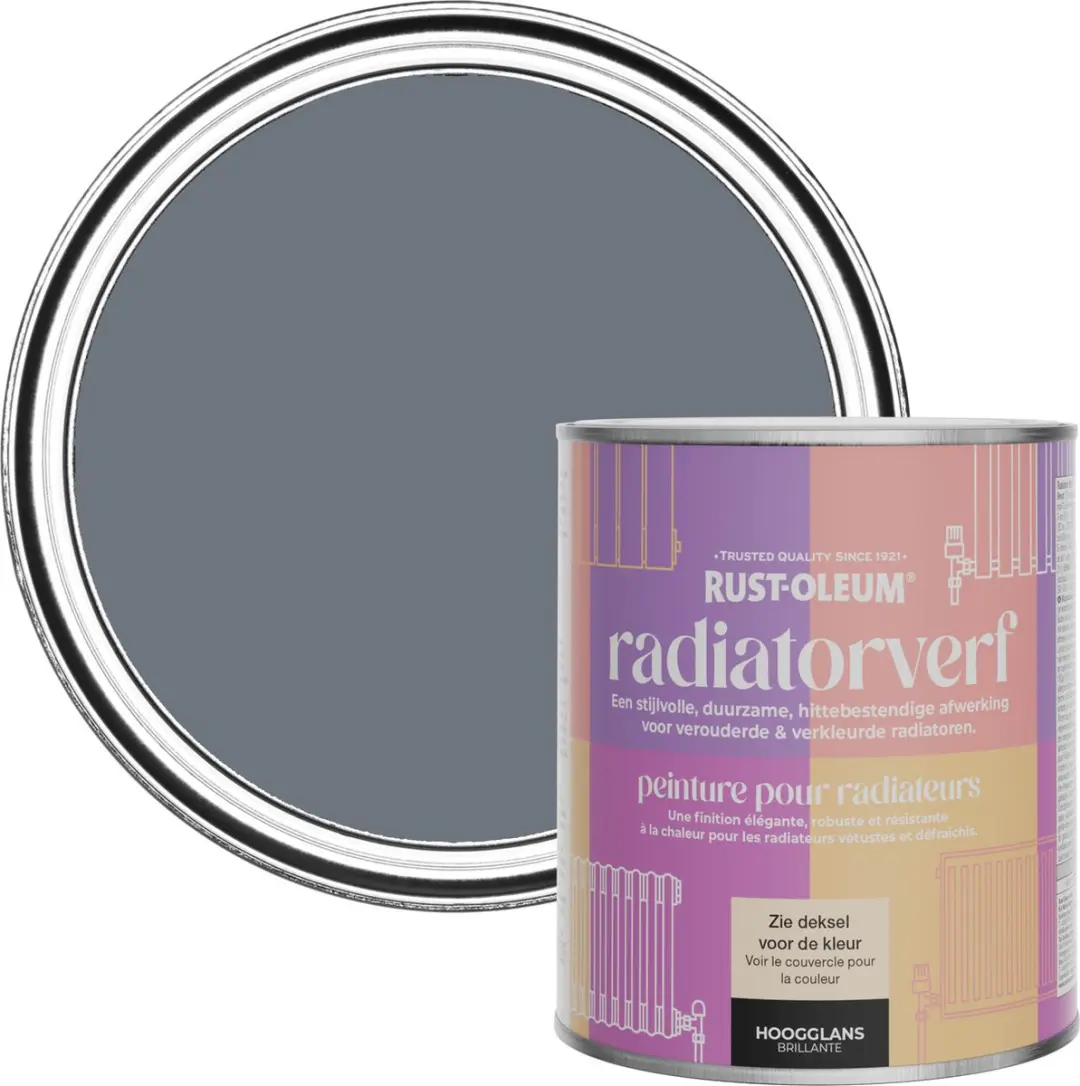 Rust-Oleum Donkergrijs Radiatorverf Hoogglans Marinegrijs 750ml