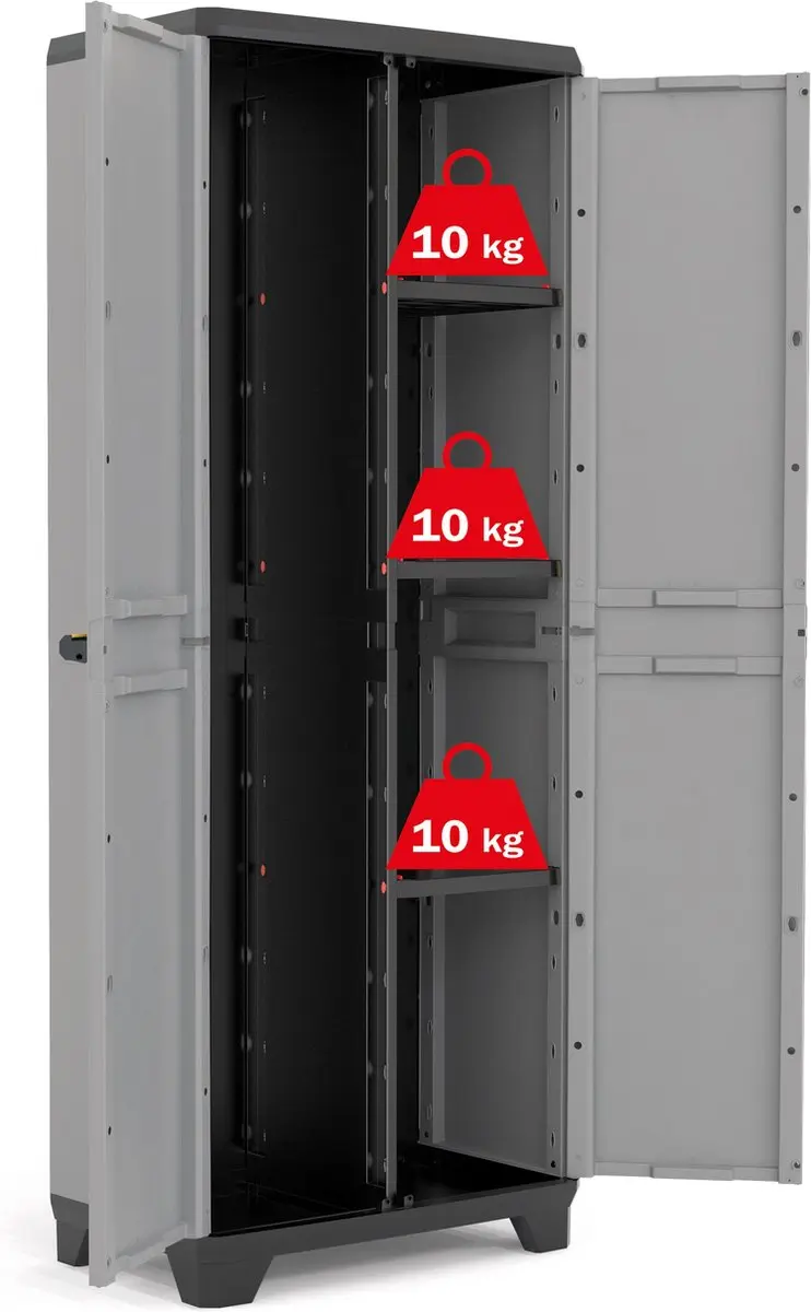 Keter Stilo Opbergkast - 3 Planken 173cm - Donkergrijs