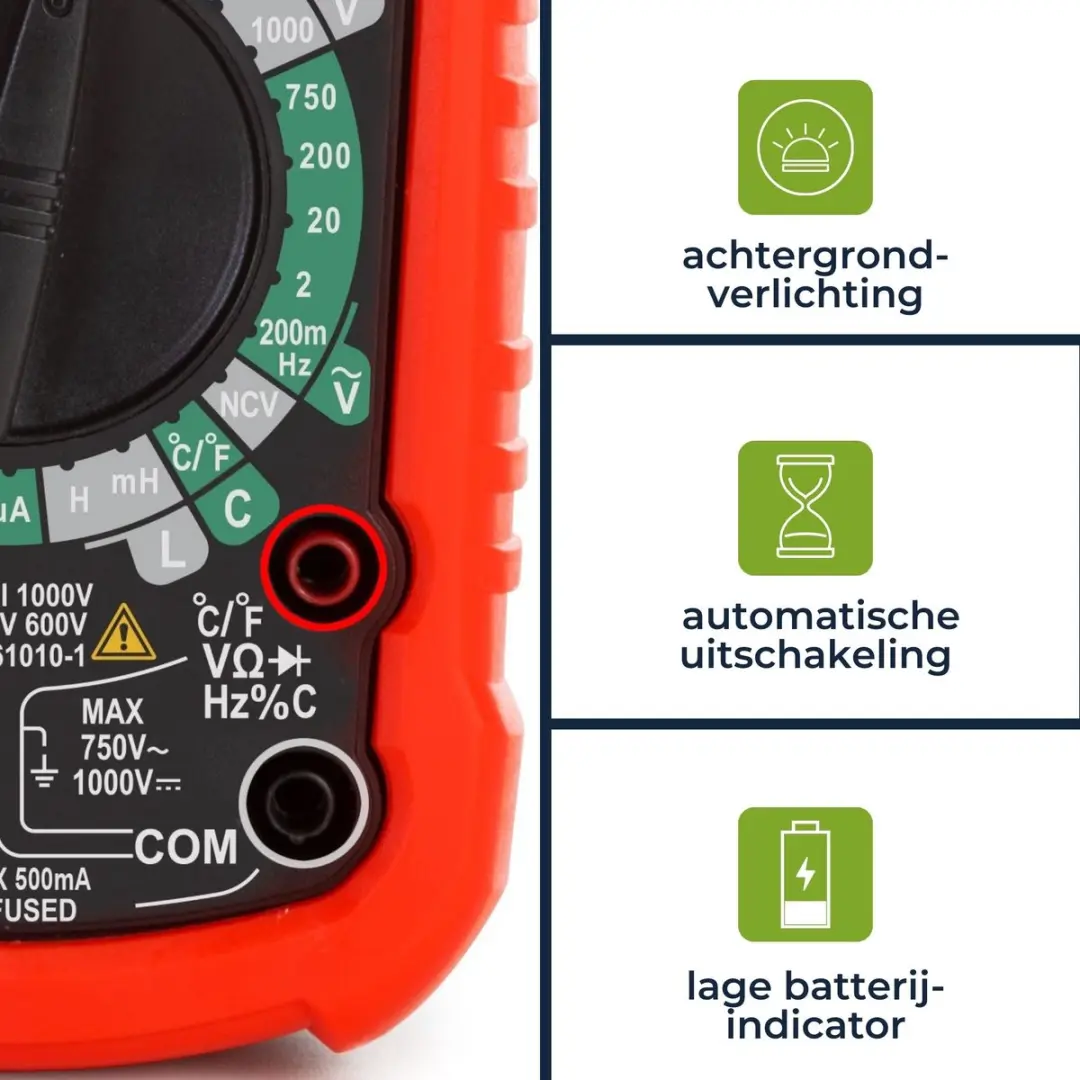 Velleman DVM040 Digitale Multimeter - Rood/Zwart
