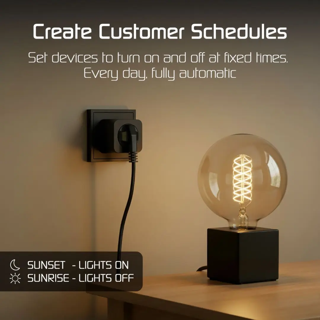 Ledvion Slimme Stekker WiFi 16A - 4 Stuks - Energiemeter - Zwart