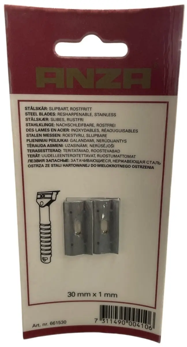 Anza Vervangmes Verfkrabber 2x30x1mm - Transparant
