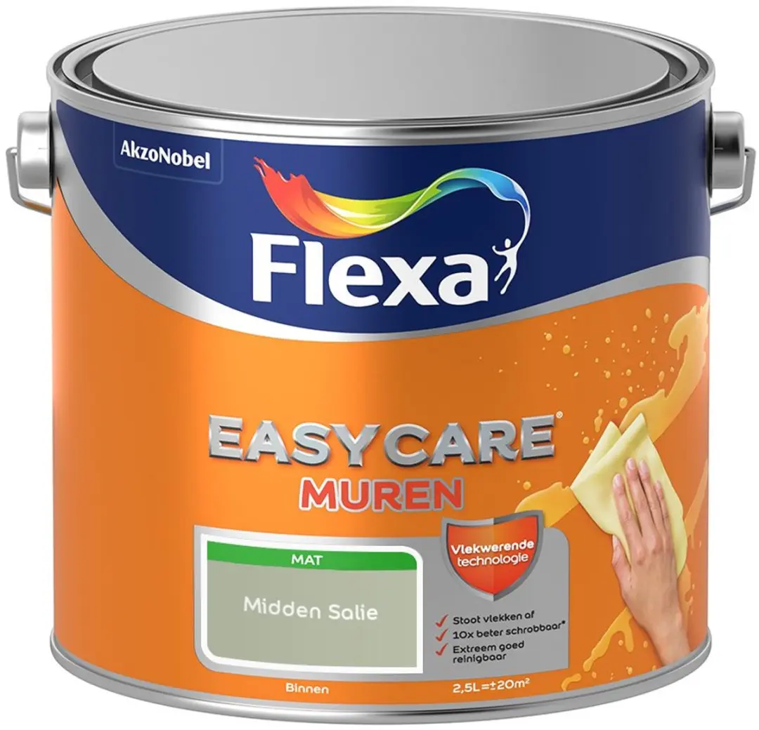 Flexa Easycare Muren Midden Salie Mengverf 2,5L