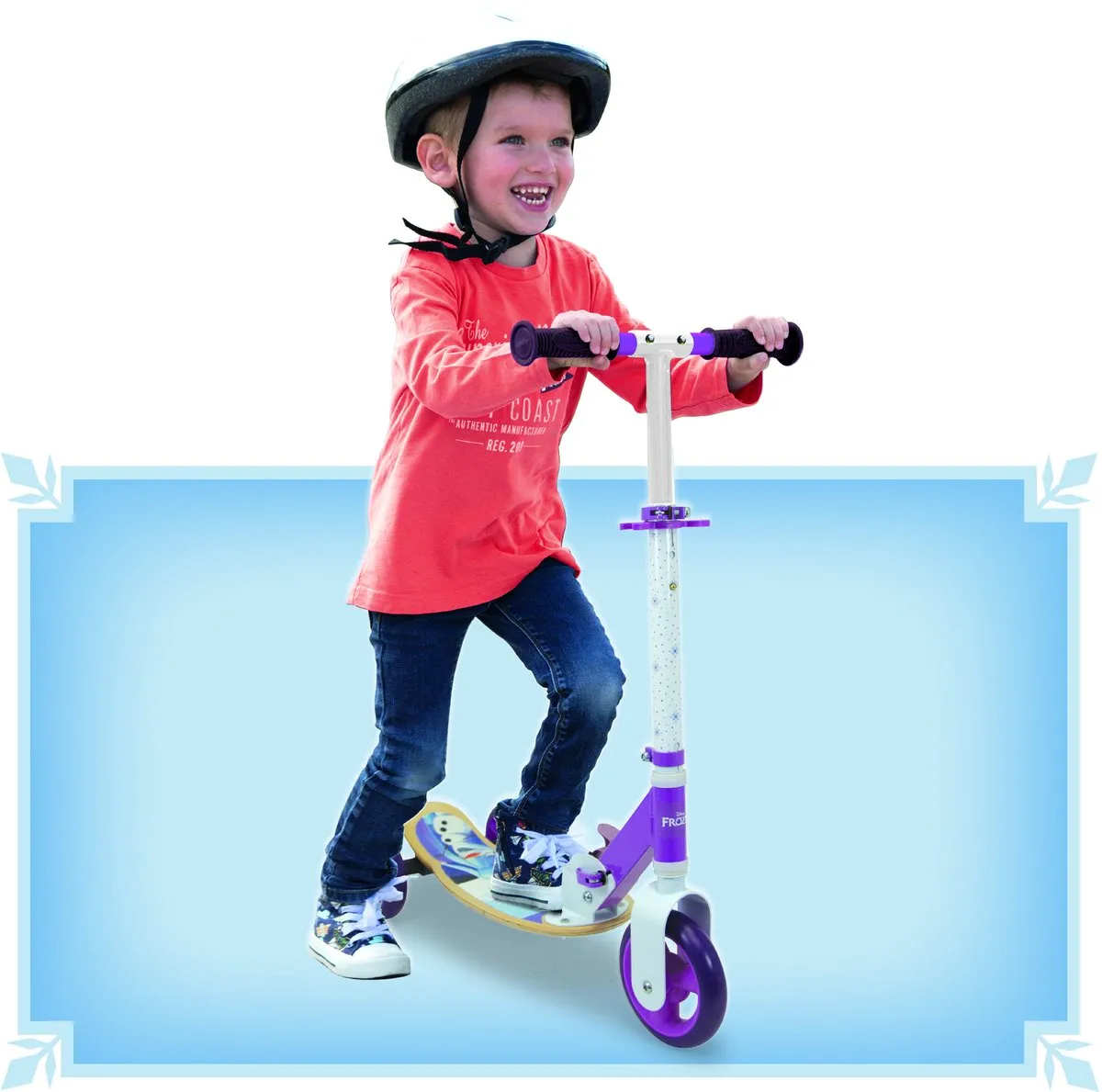 Smoby Frozen Houten Driewieler Scooter - Paars/Wit