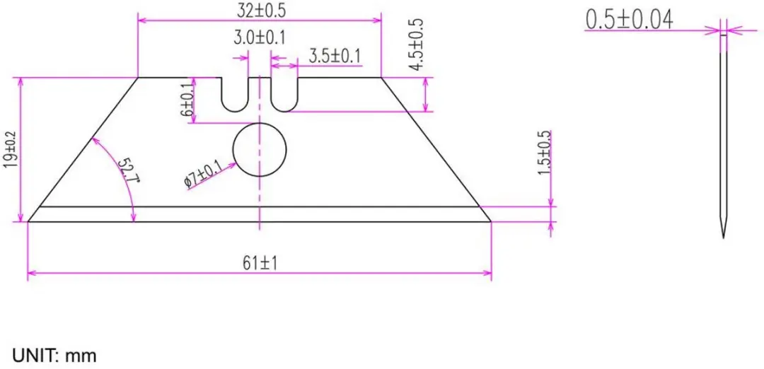 TOOLCRAFT TO-10312167 Trapeziummes 61mm SK5 - 50 Stuks