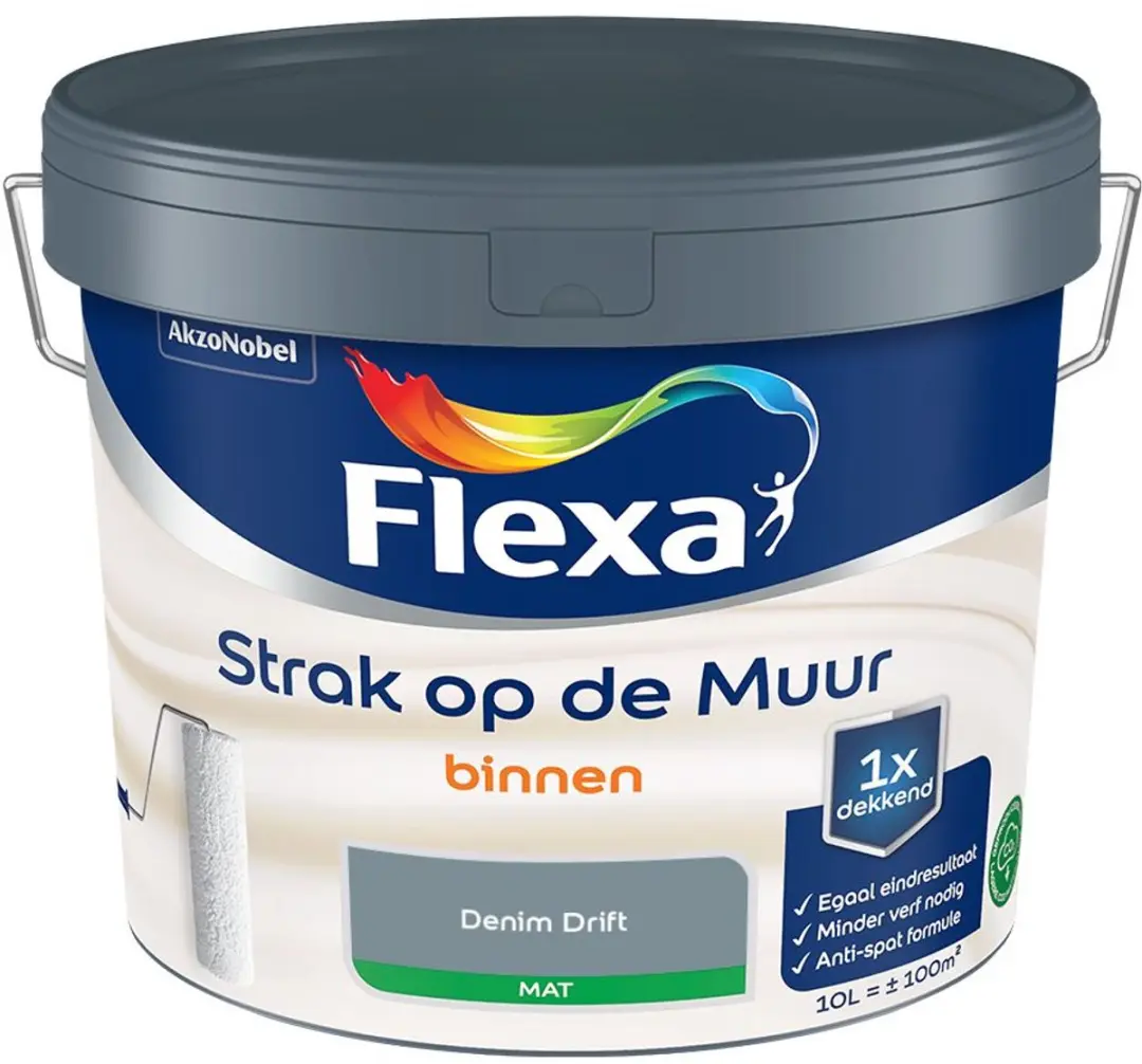Flexa Strak Op De Muur Binnenmat Denim Drift Mengverf 10L