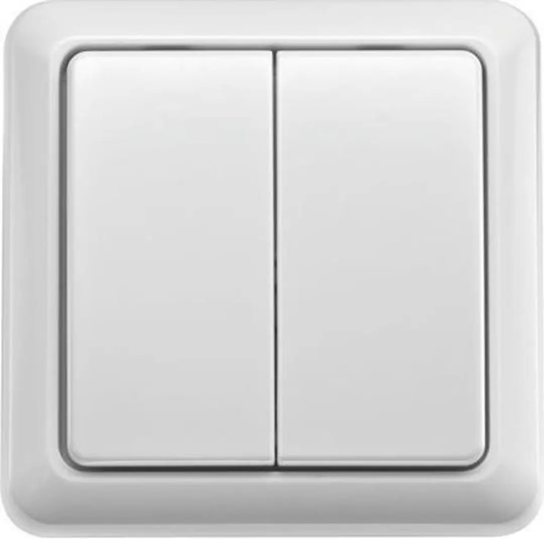 KlikAanKlikUit AWST-8802 Dubbele Wandschakelaar - Wit