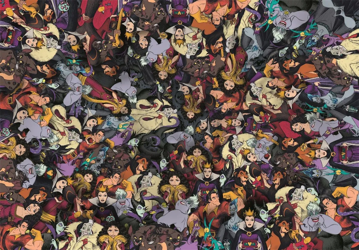 Clementoni Disney Impossible Les Méchants 1000 Puzzeldelen - Poster Inclusief
