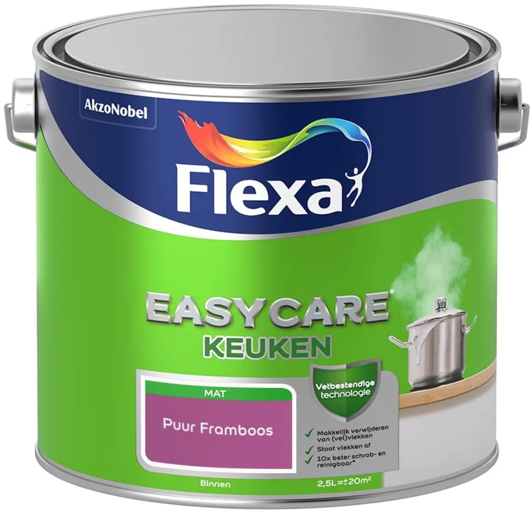 Flexa Easycare Keuken Mengverf Puur Framboos 2,5L