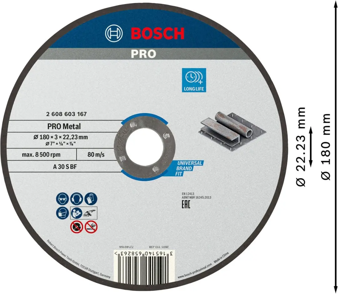 Bosch Professional Doorslijpschijf A 30 S BF 180mm - Metaal