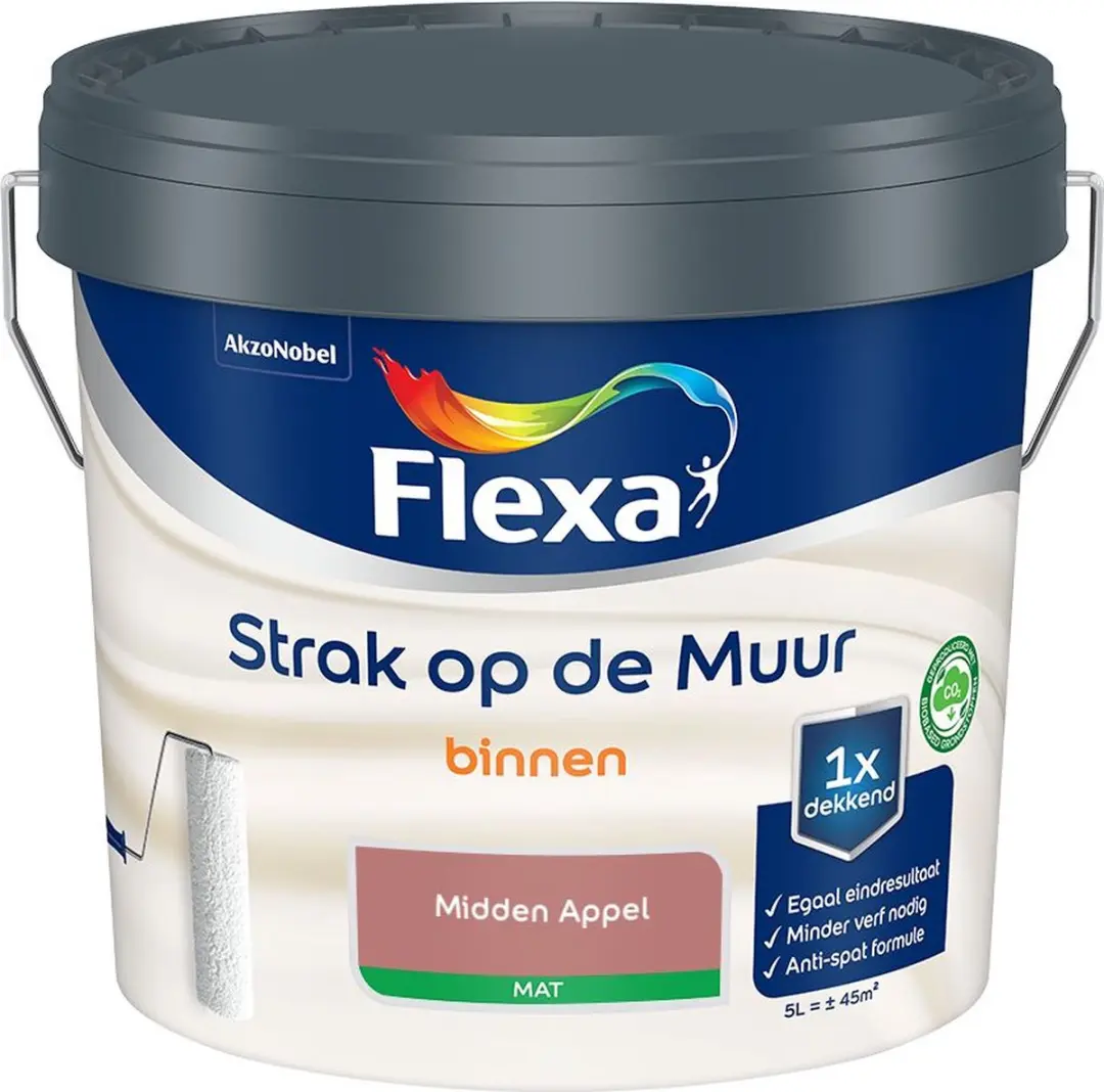 Flexa Strak Op De Muur Binnen Mat Mengverf Midden Appel 5L