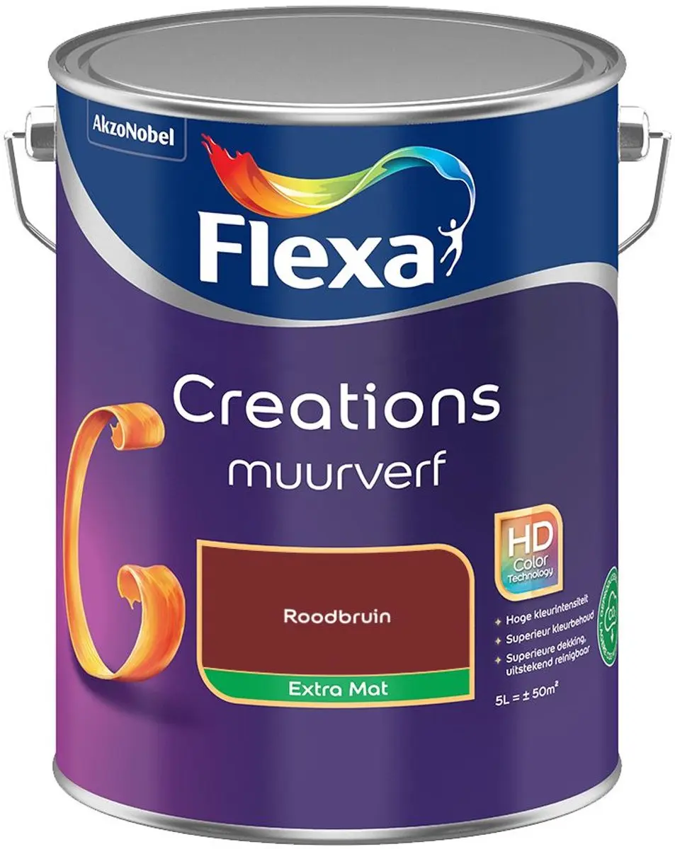 Flexa Creations Muurverf Extra Mat Roodbruin 5L