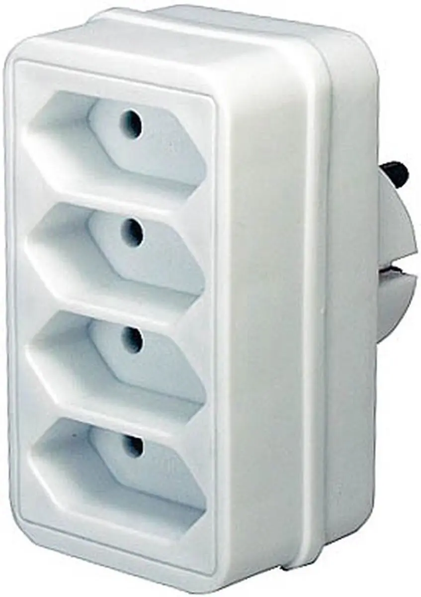 Brennenstuhl Geaarde Adapterstekker 4 - Wit